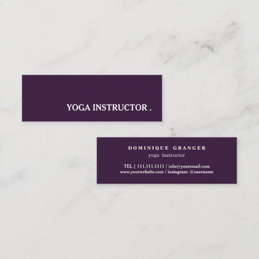 ヨガインストラクター先生 スキニー名刺 (正面/裏面)