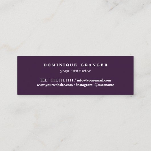 ヨガインストラクター先生 スキニー名刺 (裏面)