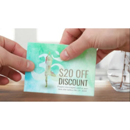 ヨガインストラクター割引クーポンロイヤリティOMシンボル 割引カード