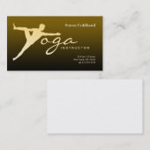 ヨガインストラクター名刺金ゴールドブラウン 名刺 (正面/裏面)