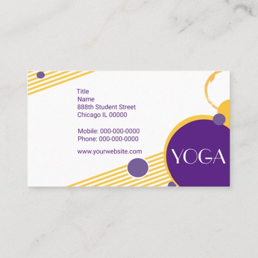 ヨガインストラクター名刺 名刺 (裏面)