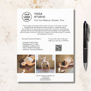 ヨガインストラクター教師ホワイトプロモーションビジネス チラシ