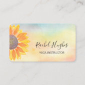 ヨガインストラクター水彩ひまわり名刺 名刺 (正面)
