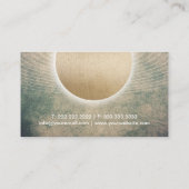 ヨガインストラクター白熱［赤熱］光を放つ金ゴールド円ヴィンテージ 名刺 (裏面)