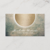 ヨガインストラクター白熱［赤熱］光を放つ金ゴールド円ヴィンテージ 名刺 (正面)