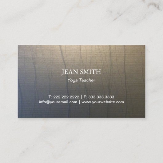 ヨガインストラクター瞑想エレガント禅背景 名刺 (裏面)
