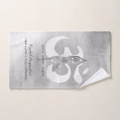 ヨガインストラクター瞑想ツリーポーズオムサイン引用文 バスタオルセット (ハンドタオル)