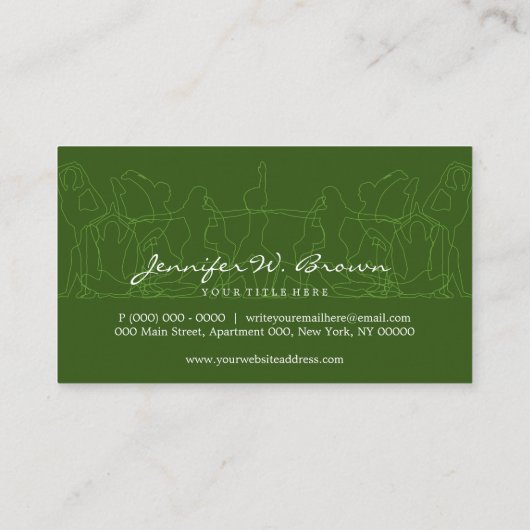 ヨガインストラクター瞑想フィットネスエアロピックスジム 名刺 (裏面)