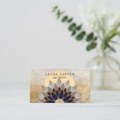 ヨガインストラクター瞑想ホリスティックロータスフラワー 名刺 (スタンド正面)