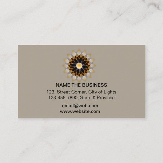 ヨガインストラクター瞑想ホリスティックロータスフラワー 名刺 (裏面)