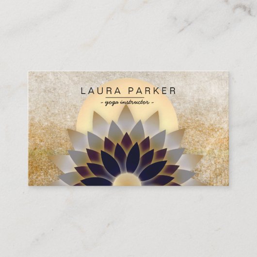 ヨガインストラクター瞑想ホリスティックロータスフラワー 名刺 (正面)