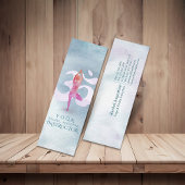 ヨガインストラクター瞑想ポーズオムサインウォーター色 スキニー名刺