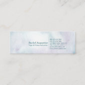 ヨガインストラクター瞑想ポーズオムサインウォーター色 スキニー名刺 (裏面)