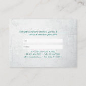 ヨガインストラクター瞑想ポーズギフト証明書 割引カード (裏面)