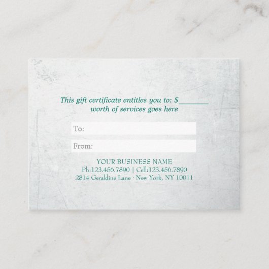 ヨガインストラクター瞑想ポーズギフト証明書 割引カード (裏面)