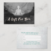 ヨガインストラクター瞑想ポーズギフト証明書 割引カード (正面/裏面)