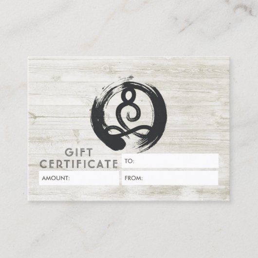 ヨガインストラクター瞑想ポーズギフト証明書 割引カード (正面)