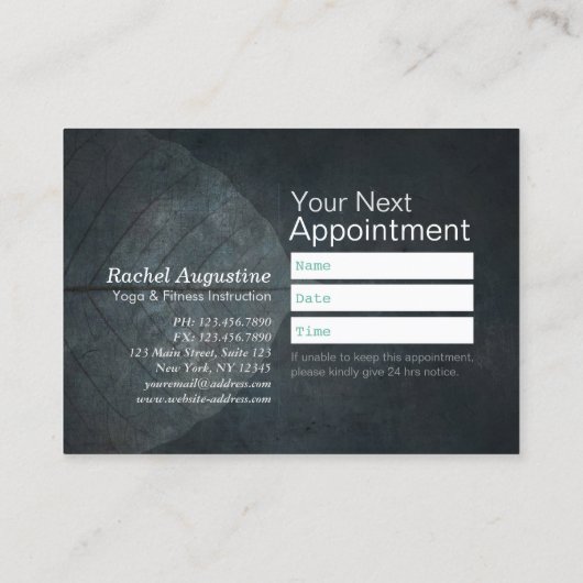 ヨガインストラクター瞑想ポーズクラスパスロイヤリティ ロイヤリティカード (裏面)