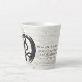 ヨガインストラクター瞑想ポーズゼンシンボル引用文 カフェラテマグ (正面)