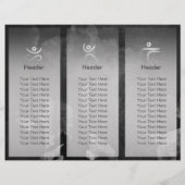 ヨガインストラクター瞑想ポーズトリフォールドパンフレット チラシ (裏面)