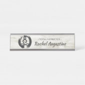 ヨガインストラクター瞑想ポーズヒーラー禅シンボル デスクネームプレート (正面)