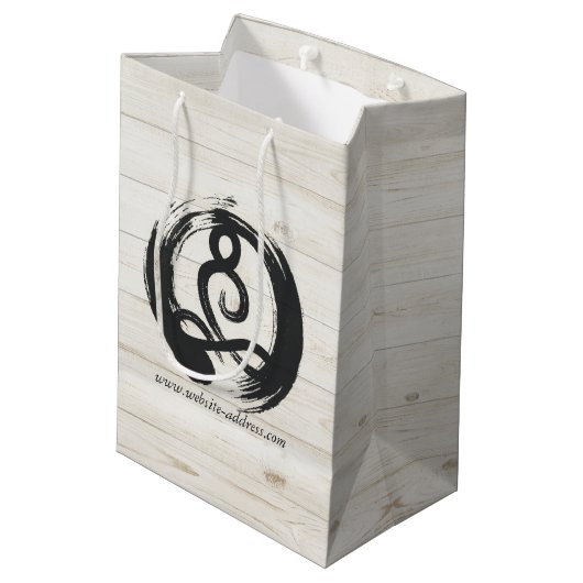 ヨガインストラクター瞑想ポーズヒーラー禅シンボル ミディアムペーパーバッグ