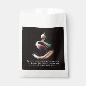 ヨガインストラクター瞑想ポーズブラシストローク引用文 フェイバーバッグ (正面)