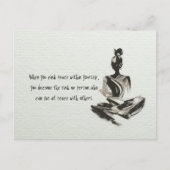 ヨガインストラクター瞑想ポーズブラシストローク引用文 ポストカード (正面)