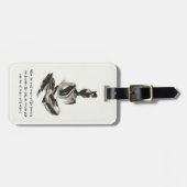 ヨガインストラクター瞑想ポーズブラシストローク引用文 ラゲッジタグ (正面横)