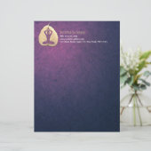 ヨガインストラクター瞑想ポーズボディリーフカットアート レターヘッド (スタンド正面)