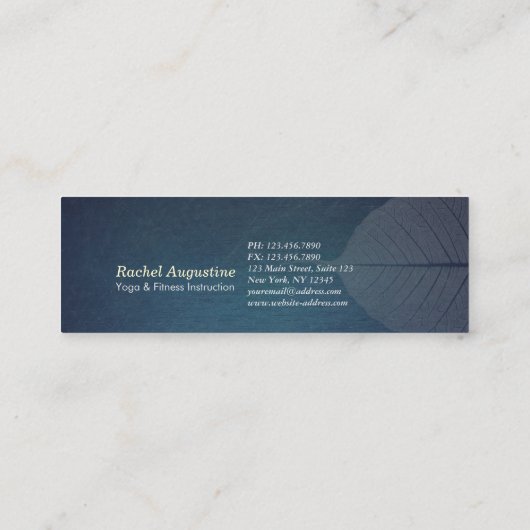 ヨガインストラクター瞑想ポーズボディリーフカット スキニー名刺 (裏面)