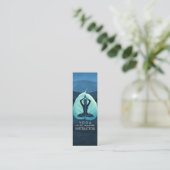 ヨガインストラクター瞑想ポーズボディリーフカット スキニー名刺 (スタンド正面)