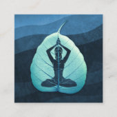 ヨガインストラクター瞑想ポーズボディリーフカット スクエア名刺 (正面)