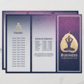 ヨガインストラクター瞑想ポーズボディリーフトリフォールド (正面/裏面)