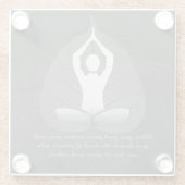 ヨガインストラクター瞑想ポーズボディリーフ引用文 ガラスコースター (裏面)