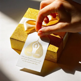 ヨガインストラクター瞑想ポーズボディリーフ引用文 ギフトタグ