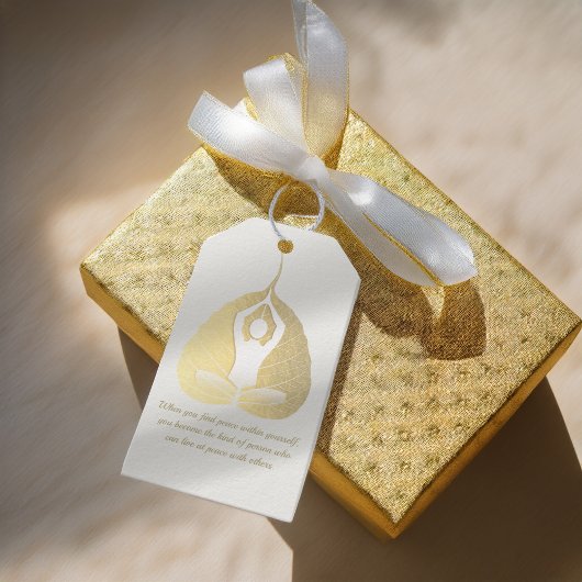 ヨガインストラクター瞑想ポーズボディリーフ引用文 ギフトタグ