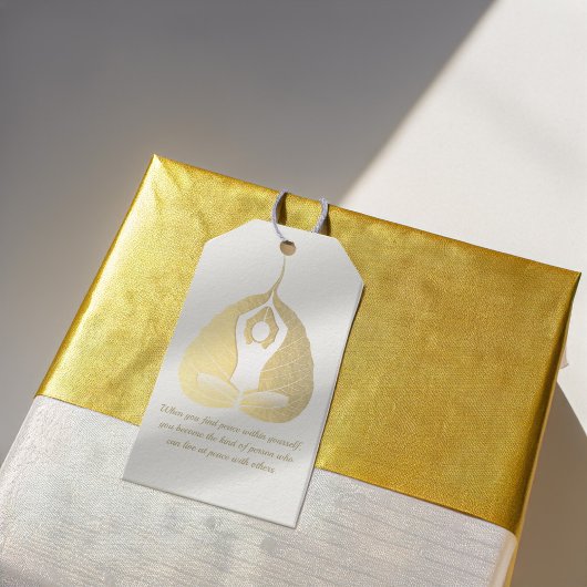 ヨガインストラクター瞑想ポーズボディリーフ引用文 ギフトタグ