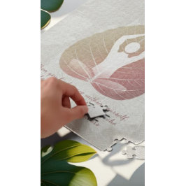 ヨガインストラクター瞑想ポーズボディリーフ引用文 ジグソーパズル