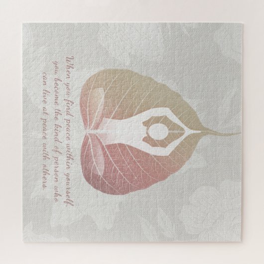 ヨガインストラクター瞑想ポーズボディリーフ引用文 ジグソーパズル (横)