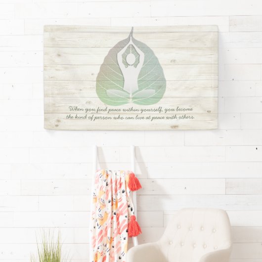 ヨガインストラクター瞑想ポーズボディリーフ引用文 横断幕 (インサイチュ)