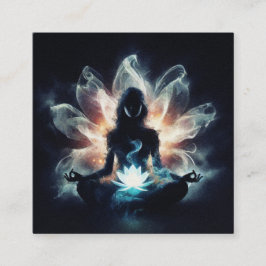 ヨガインストラクター瞑想ポーズミ白熱［赤熱］光を放つストロータス スクエア名刺