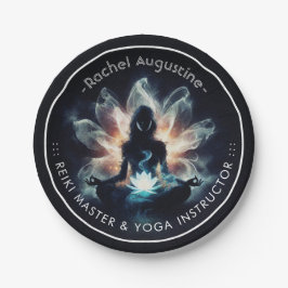 ヨガインストラクター瞑想ポーズミ白熱［赤熱］光を放つストロータス ペーパープレート