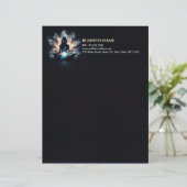 ヨガインストラクター瞑想ポーズミ白熱［赤熱］光を放つストロータス レターヘッド (スタンド正面)