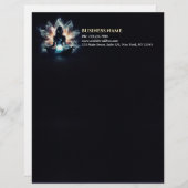 ヨガインストラクター瞑想ポーズミ白熱［赤熱］光を放つストロータス レターヘッド (正面/裏面)