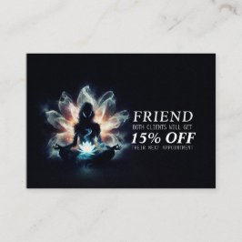 ヨガインストラクター瞑想ポーズミ白熱［赤熱］光を放つストロータス 紹介カード