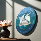 ヨガインストラクター瞑想ポーズムーン飛んでいるアイランド ラウンド壁時計