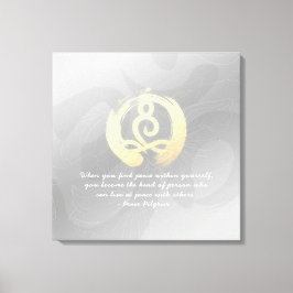 ヨガインストラクター瞑想ポーズ引用文Zen OMサイン キャンバスプリント