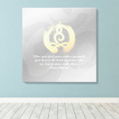 ヨガインストラクター瞑想ポーズ引用文Zen OMサイン キャンバスプリント (インサイチュ (ウッドフロア))