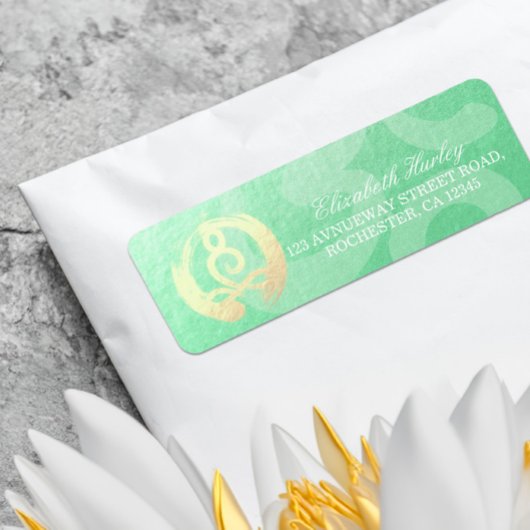 ヨガインストラクター瞑想ポーズ禅OMアドレス ラベル